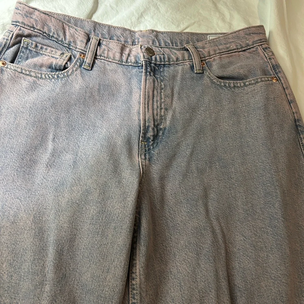NWT GAP Baggy Mid Rise Ultra Soft Denim Wide Leg Jeans Purple tint 29 8‎ R